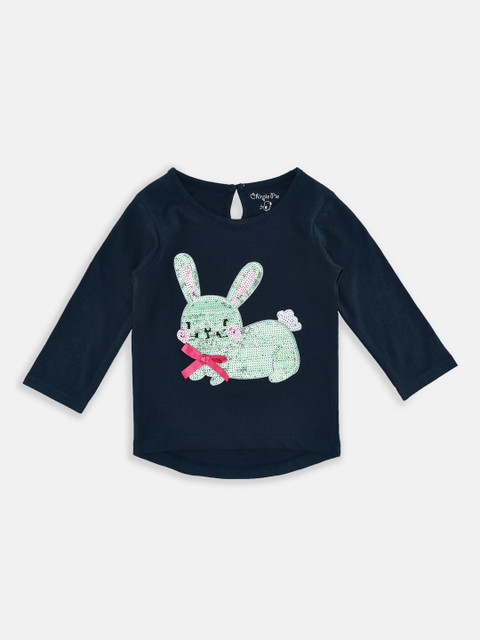 

Chirpie Pie by Pantaloons Girls Navy Blue Embellished Top