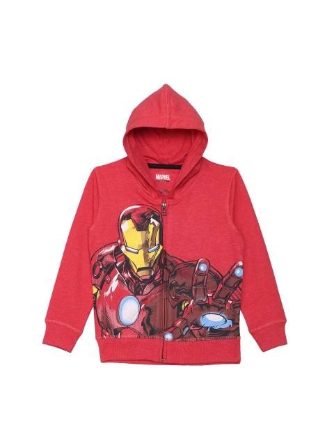 

Kids Ville Boys Red & Yellow Iron Man Printed Hooded Sweatshirt