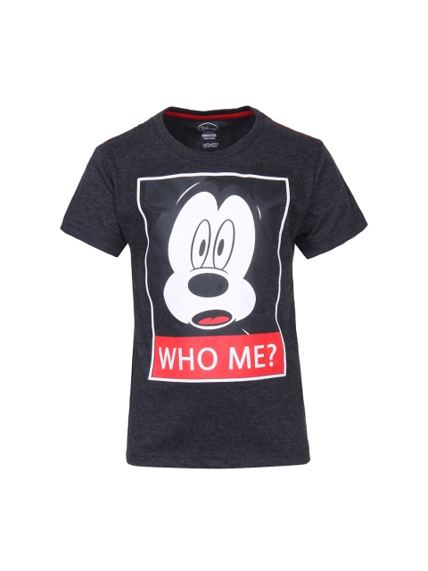 

Kids Ville Boys Charcoal Grey Mickey Mouse Print T-shirt
