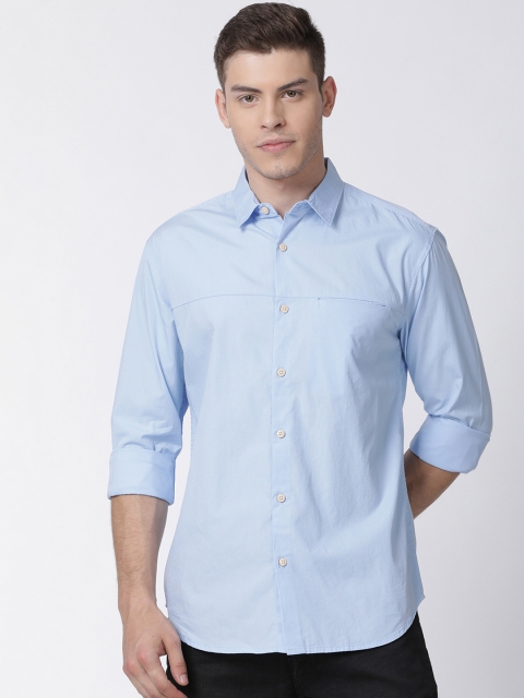 

Mucho Solo Men Blue Slim Fit Solid Casual Shirt