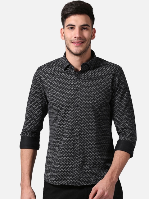 

True Blue Men Blue Slim Fit Printed Casual Shirt