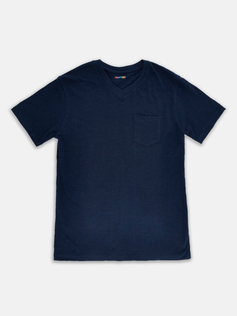 

POPPERS by Pantaloons Boys Navy Blue Solid Round Neck T-shirt