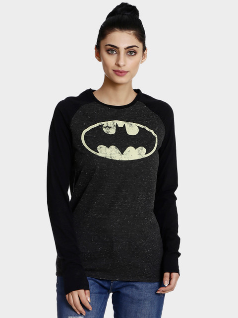 

Free Authority Men Black Batman Printed Round Neck T-shirt