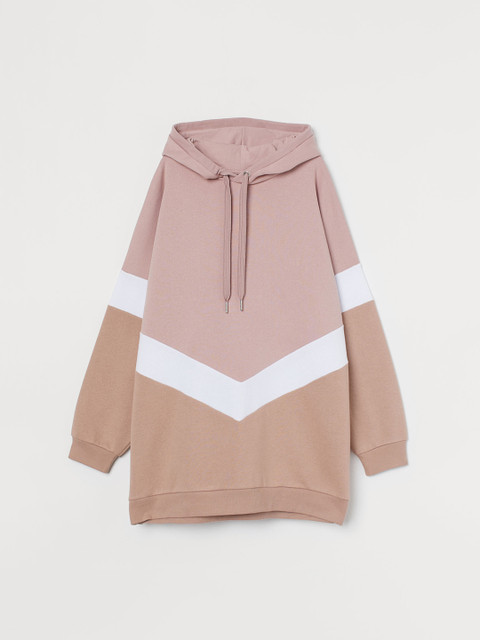 

H&M+ Women Pink & White Oversized Hoodie