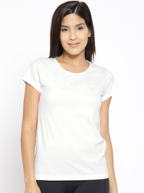 

Kanvin Women White Solid Lounge T-Shirt
