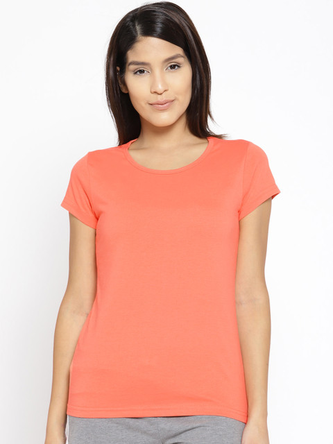 

Kanvin Women Orange Solid Lounge T-Shirt