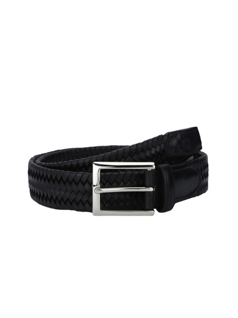 

CRUST Men Black Braided Stretchable Leather Belt