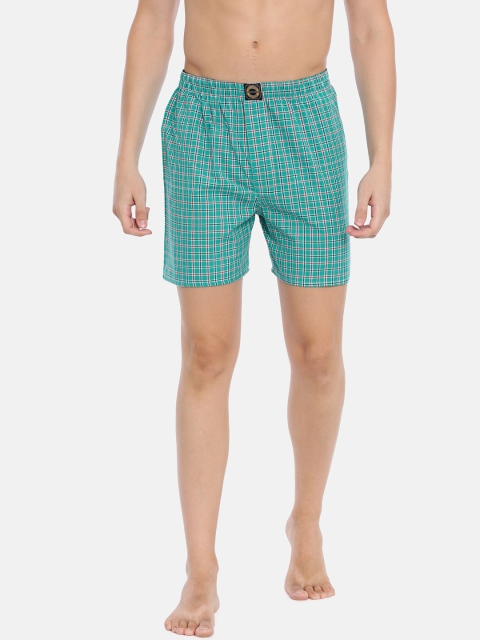 

Joven Men Sea Green & Red Checked Boxers JBC-JB86