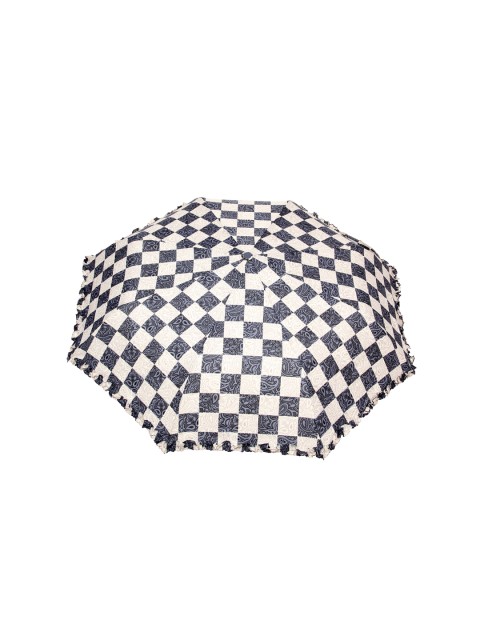 

FabSeasons Unisex Grey & Off-White Checked 3 Fold Semi Automatic Umbrella