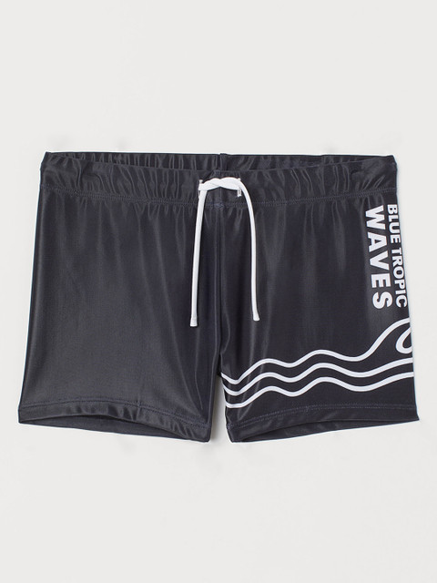 

H&M Boys Black Printed Swimming Trunks