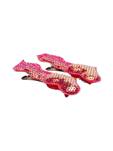 

Stoln Girls Pink & Gold-Toned Set of 2 Embellished Alligator Hair Clip