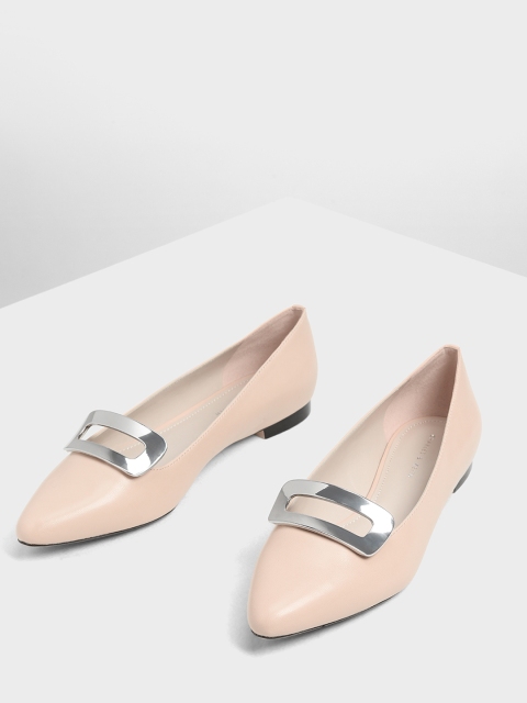 

CHARLES & KEITH Women Beige Solid Ballerinas
