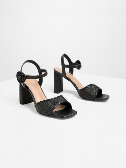 

CHARLES & KEITH Women Black Solid Heels