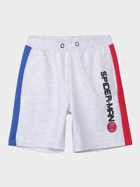

Kids Ville Boys Grey & Black Spiderman Printed Regular Fit Regular Shorts