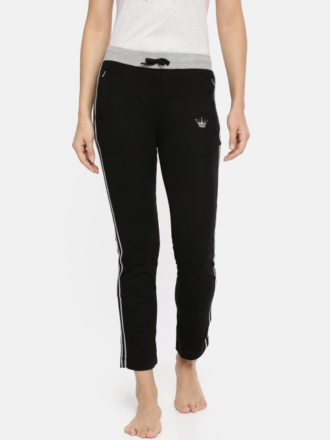 

Red Rose Women Black Solid Lounge Knitted Pants