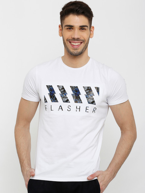 

Rex Straut Jeans Men White Printed Round Neck T-shirt