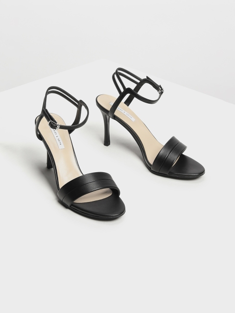 

CHARLES & KEITH Women Black Solid Sandals