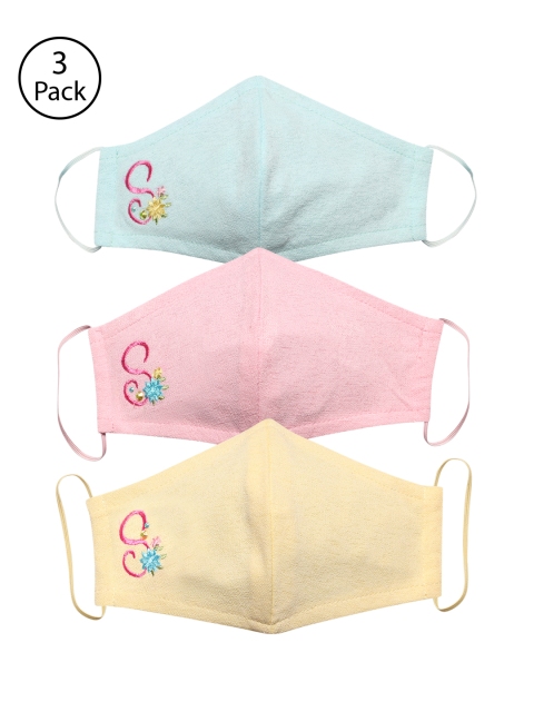 

CUTECUMBER Girls Assorted Pack Of 3 2-Ply Reusable Masks