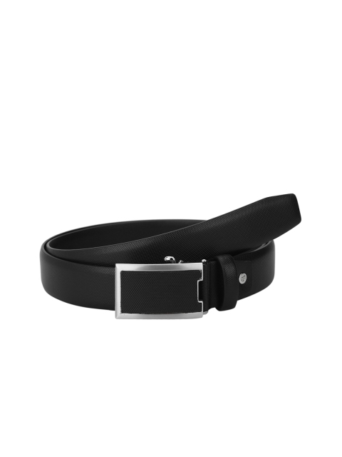 

CRUST Men Black Textured Leather Belt