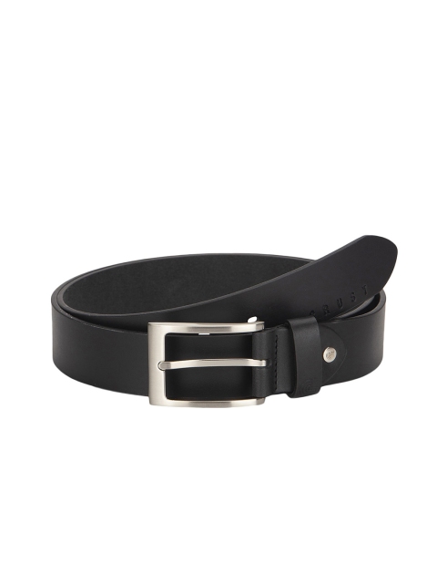 

CRUST Men Black Solid Leather Belt