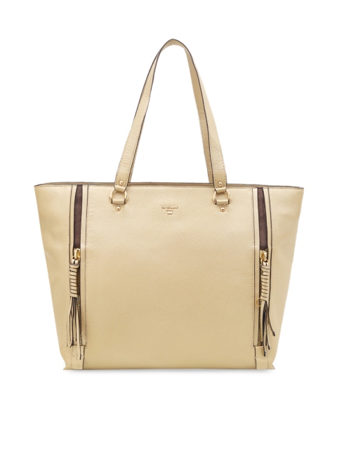 

Da Milano Gold-Toned Solid Leather Shoulder Bag