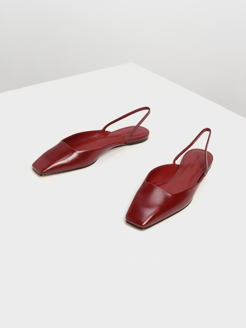 

CHARLES & KEITH Women Maroon Solid Mules