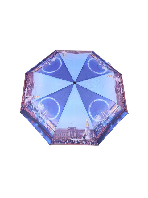 

FabSeasons Unisex Blue & Pink London Tower Bridge Digital Printed 3 Fold Semi-Automatic Umbrella