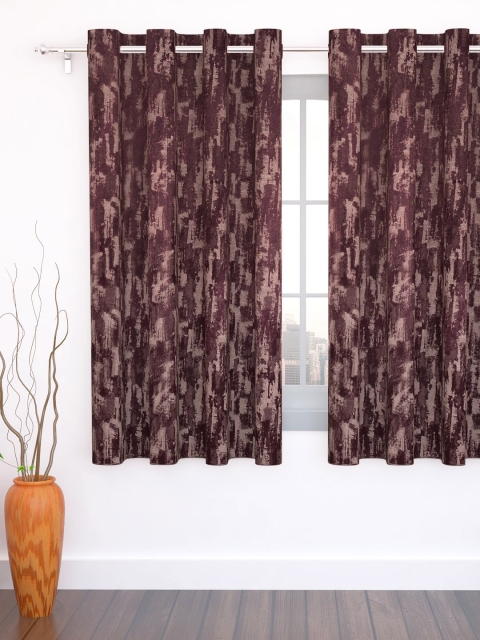 

Story@home Magenta and Brown Abstract Printed Single Window Curtain
