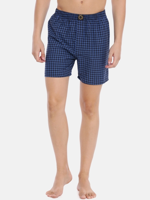

Joven Men Blue & Black Checked Pure Cotton Boxers JBC-JB39