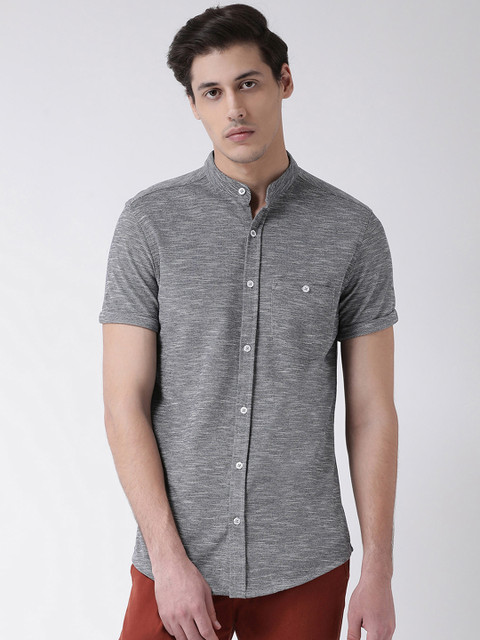 

Club York Men Grey Regular Fit Solid Casual Shirt