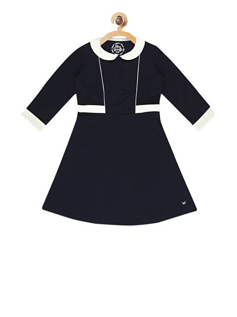 

Blue Giraffe Girls Navy Blue Solid Fit and Flare Dress