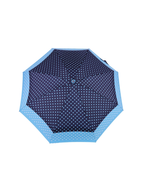 

FabSeasons Unisex Blue 5 Fold Polka Dots Digital Printed Small Compact Manual Umbrella