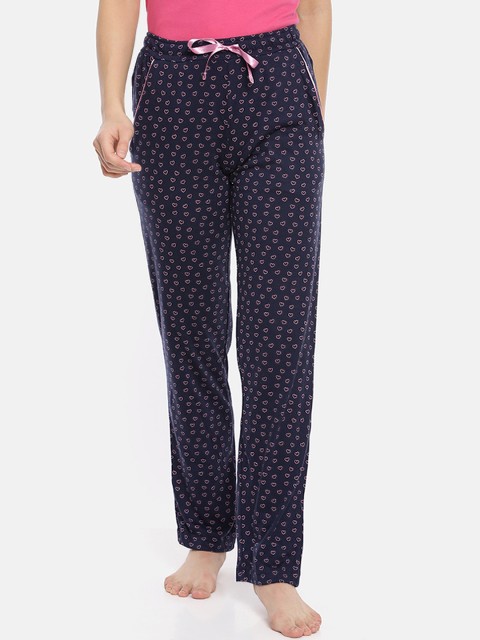 

Macrowoman W-Series Women Blue & Pink Printed Lounge Pants
