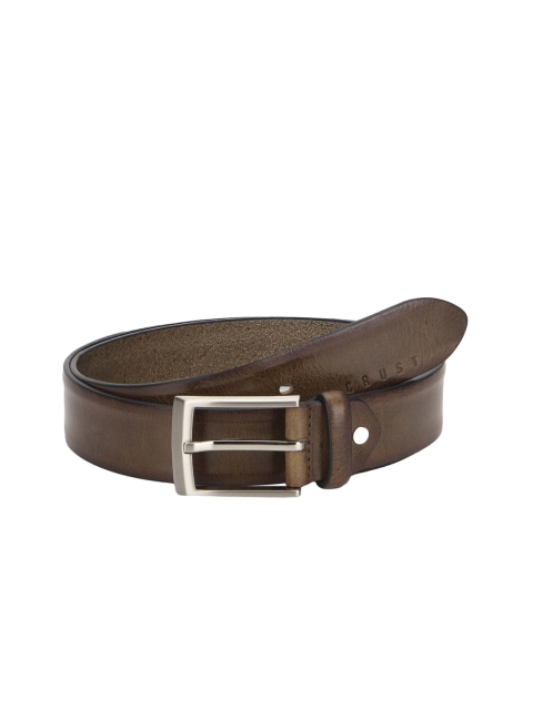 

CRUST Men Coffee Brown Solid Leather Belt