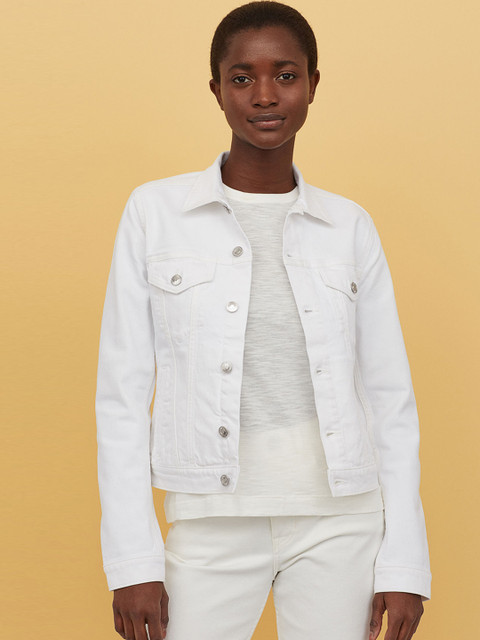 

H&M Women White Denim jacket