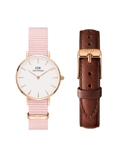 

Daniel Wellington Women Petite Rosewater & Petite St Mawes Strap Watch Gift Set DW00500865, White