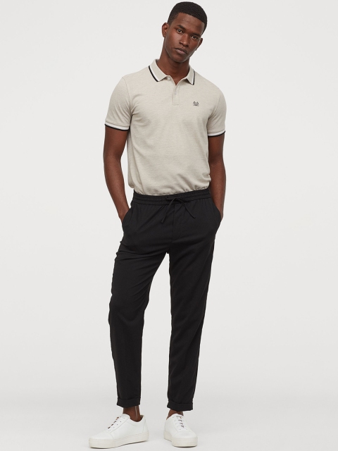 

H&M Men Beige Polo Shirt