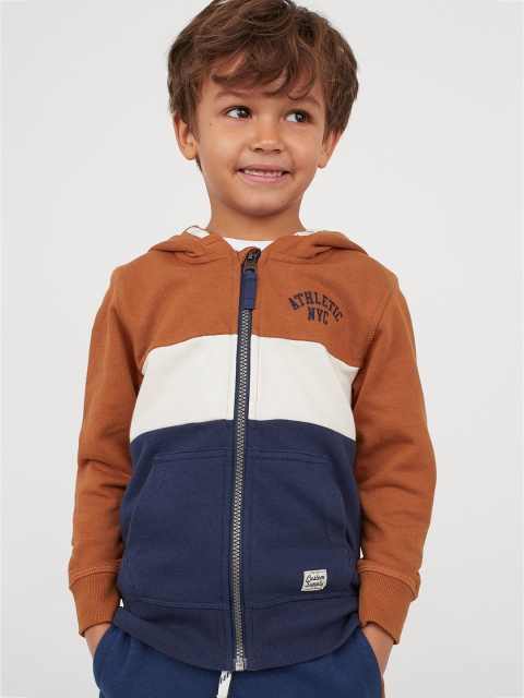 

H&M Boys Brown & Navy Blue Hooded Jacket