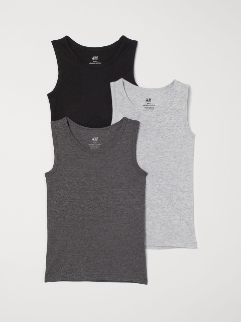 

H&M Boys 3-Pack Vest Tops, Grey