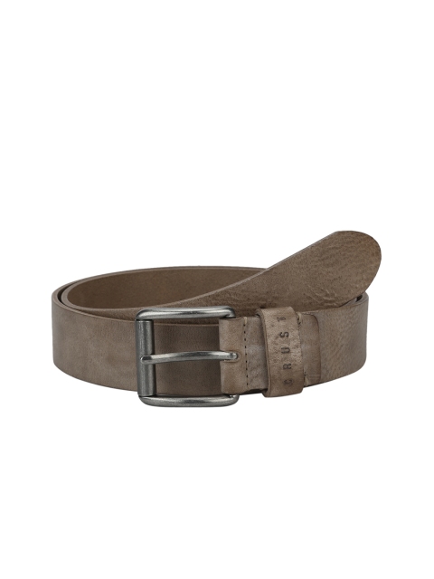 

CRUST Men Brown Textured Leather Belt