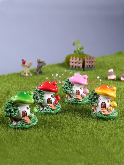 

TAYHAA Set of 4 Mushroom Fairy and Gnome House, White