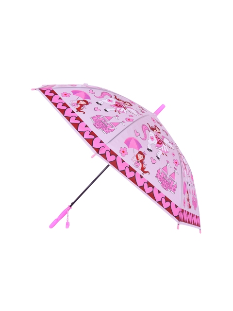 

FabSeasons Unisex Kids Pink & White Fancy 3D & Bee Digital Printed Single Fold Stick Umbrella