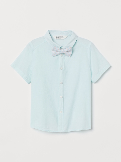 

H&M Boys Blue Cotton Shirt And Bow Tie