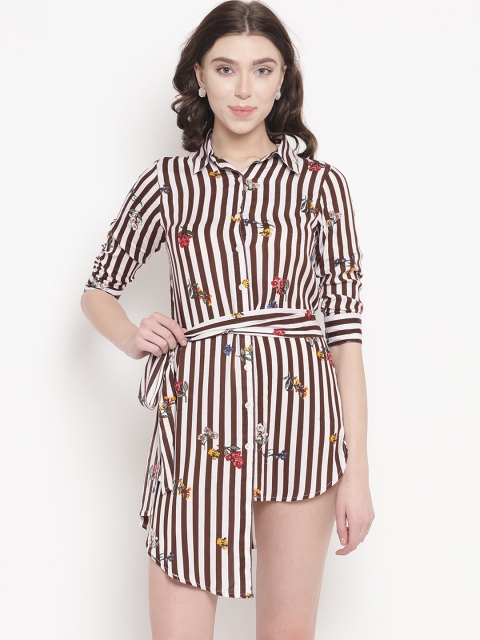 

Abiti Bella Women Brown & White Striped Shirt Dress