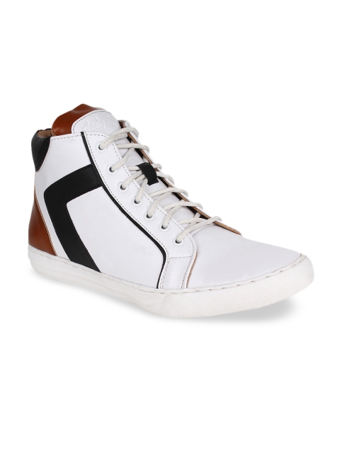 

AADY AUSTIN Men White Colourblocked Synthetic Leather Hydrus Mid-Top Sneakers