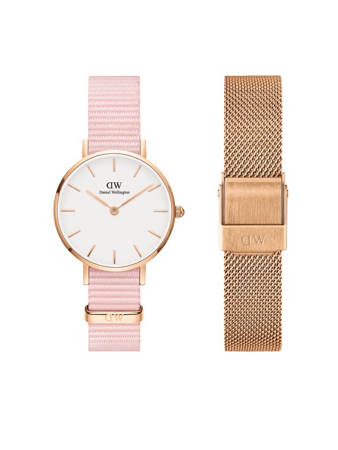 

Daniel Wellington Women Petite Rosewater & Petite Melrose Strap Watch Gift Set DW00500863, White