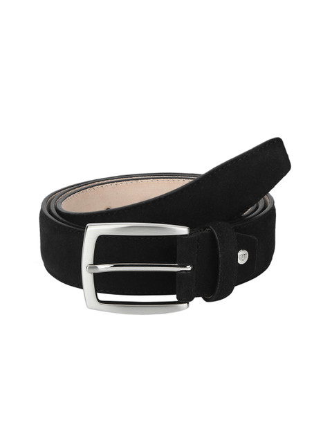 

CRUST Men Black Solid Leather Belt