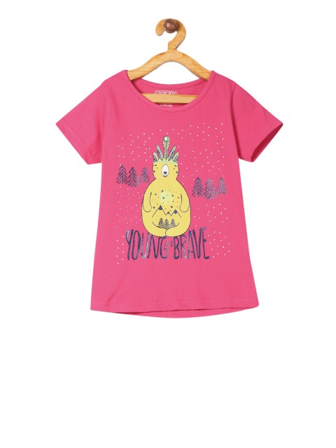 

Cherokee Girls Pink Printed Round Neck T-shirt