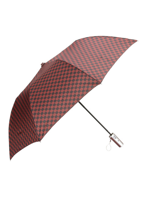 

FabSeasons Unisex Maroon & Black Checkered Printed 2 Fold Fancy Semi-Automatic Umbrella