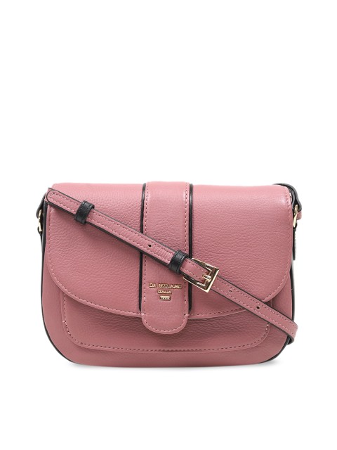 

Da Milano Pink Solid Leather Sling Bag